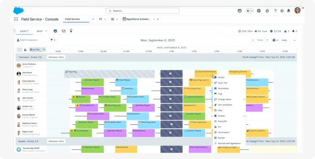 Visuals of Salesforce screen